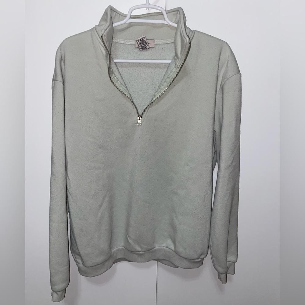 Women’s light/mint green quarter zip sweatshirt - Size: XL